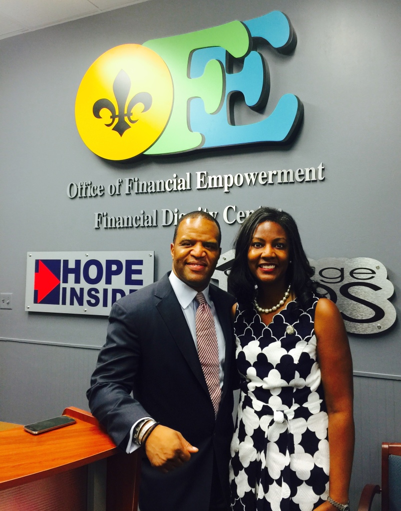 John Hope Bryant and St. Louis City Treasurer Tishaura Jones at opening of St. Louis Office of Financial Empowerment