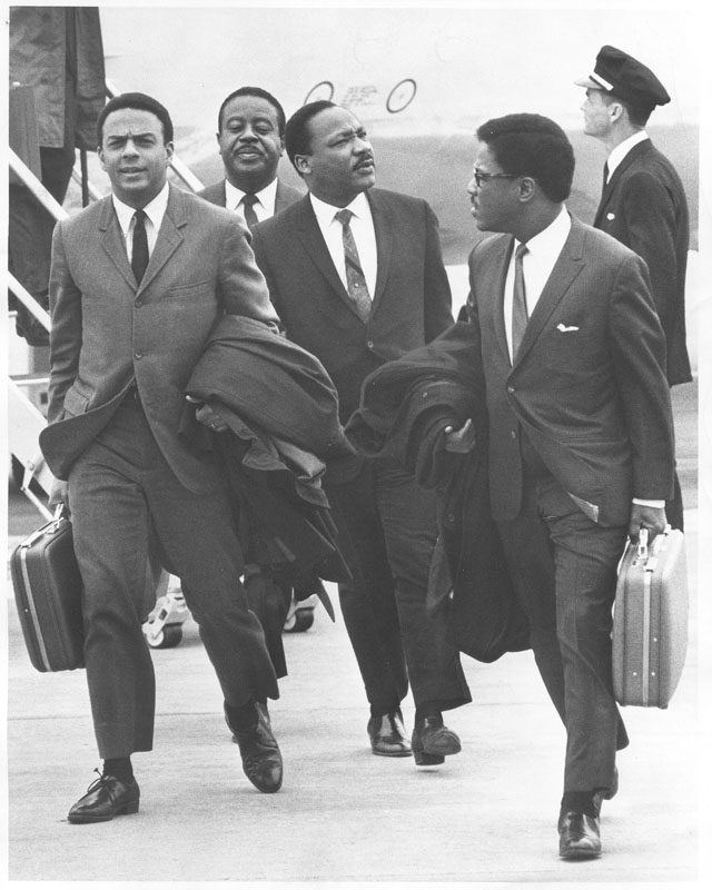 Dr. Martin Luther King, Jr., Andrew Young, Abernathy, others arrive in Memphis, Tenn. for the Poor People's Campaign
