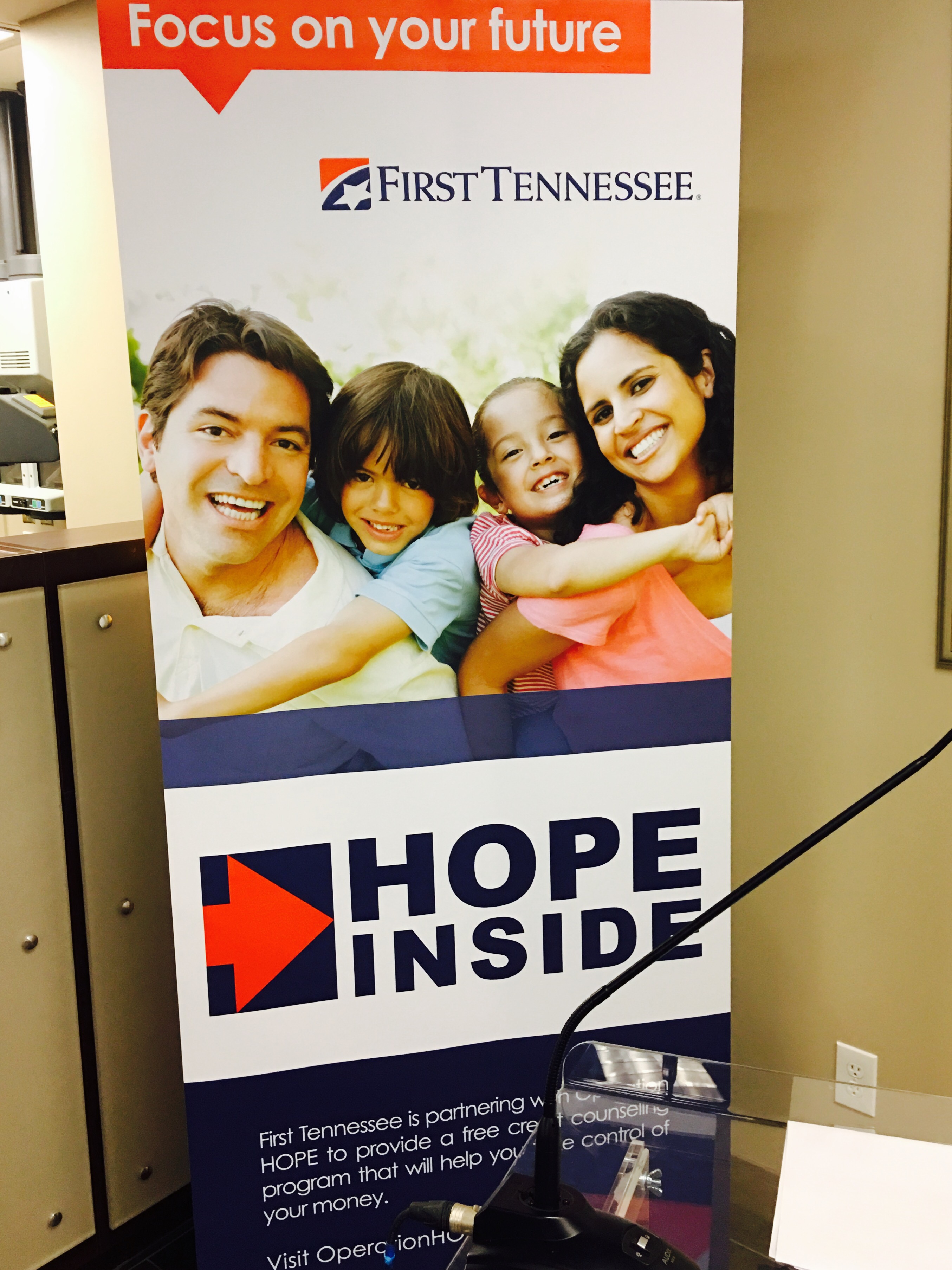 HOPE Inside First Tennessee Bank banner