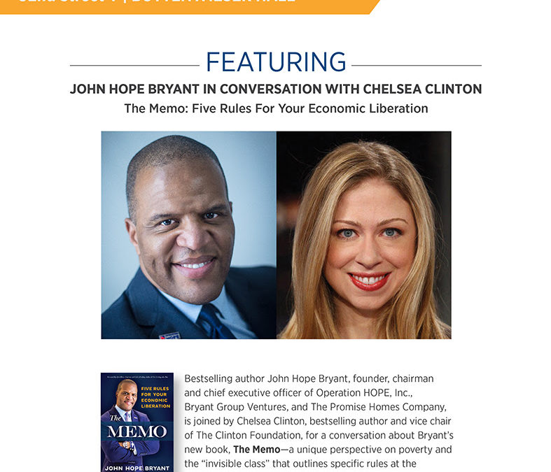 Ticket Purchase Open Now For 92nd Street Y Book Tour Event with Chelsea Clinton and John Hope Bryant