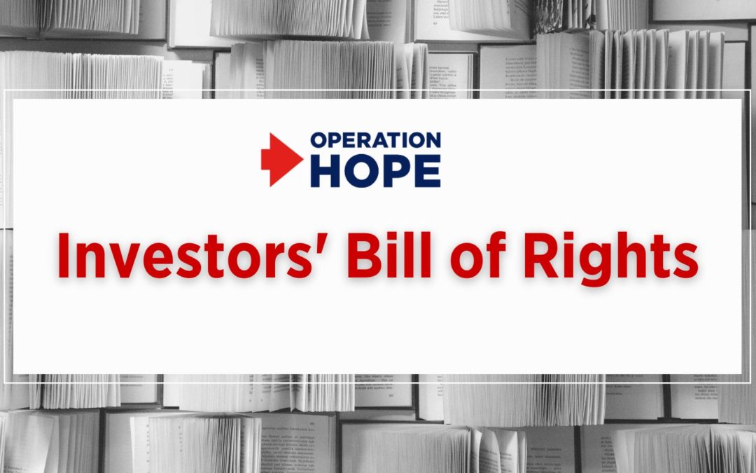 Operation HOPE Announces it’s Investor Bill of Rights