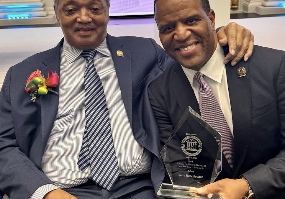 ‘Wall Street Project’ and Civil Rights Leader Rev. Jesse L. Jackson. Sr. Honors John Hope Bryant with Lifetime Achievement Award at 27th Annual Economic Summit