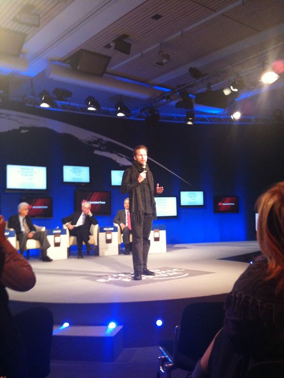 Global Dignity co-founder Pekka Himanen gives closing remarks at Davos