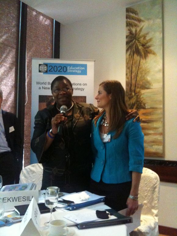 Obiageli Ezekwesili, Vice President for Africa, The World Bank, standing with YGL Jennifer Corriero, Founder, TakingITGlobal